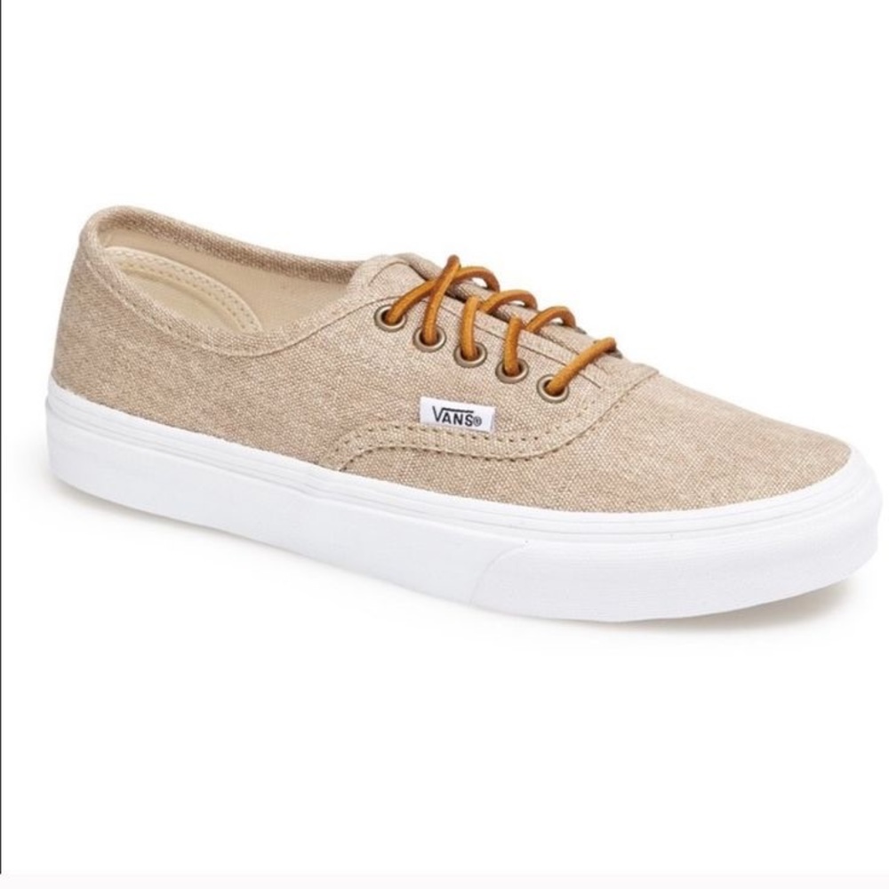 Vans Tan Canvas Leather Laces Sneakers | Size: 9 Womens / 7.5 Mens